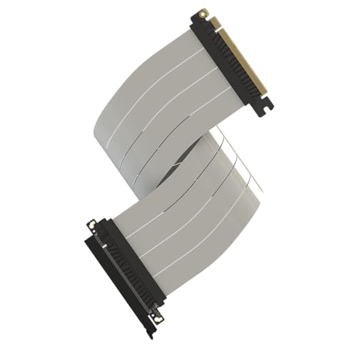 Image of LINKUP PCIE 5.0 Riser Cable | for Vertical GPU Mount | Straight | Graphics Card GPU Ready | Usable with PCIe 4.0 & RX9070 / RTX5090 | 50cm (Total Length: 54cm)