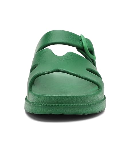 Image of Haifago Women's Flat Sandals with Arch Support, Summer Beach Slip on Slides Comfort Lightweight H-Strap Sandal Adjustable Buckle