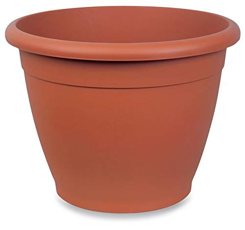 VASO fioriera CLEO tondo in plastica CON RUOTE 40cm Veca colore ROSSO J