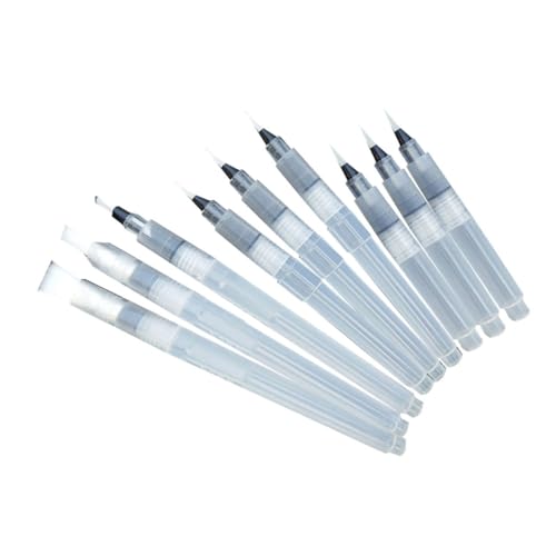 LALAFINA 9 Piezas Pinceles Acuarela con Depósito de Agua Lápices Solubles para Artística para Acuarelas de Viaje y Control de Flujo
