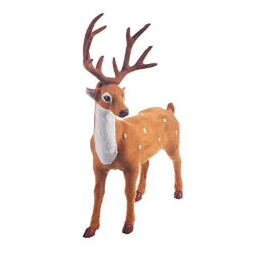 Amosfun 30 cm noël Renne Figurine cerf Artificiel Ornements de Bureau pour noël Vacances fête Table cheminée Plateau décoration Cadeau