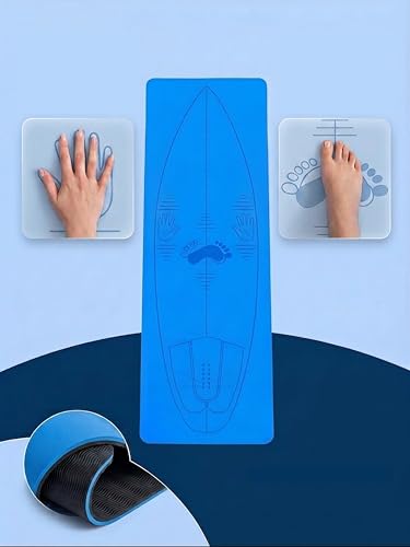 Surf Athlete Professional Surf Stance & Pop-Up Training Mat - Surf Yoga Mat for Surf Stance Practice Foot Positioning and Pop-Up Training