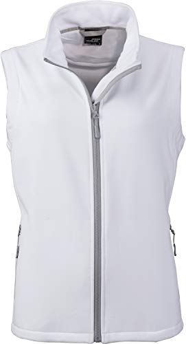 James & Nicholson Damen Ladies' Promo Softshell Vest Outdoor Weste, Weiß (White), 40 (Herstellergröße: XL)