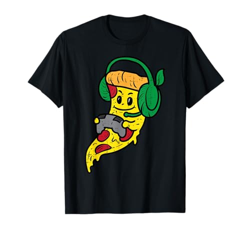 Gamer Pizza Video Gaming Funny Food Men Boys Kids Teen Youth T-Shirt cover