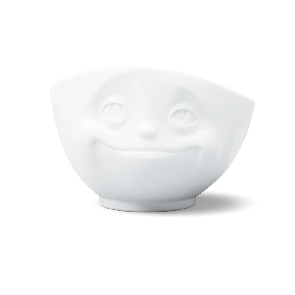 FIFTYEIGHT PRODUCTS TASSEN Porcelain Bowl, Dreamy Face Edition, 16 oz. White, (Single Bowl) for Serving Cereal, Soup