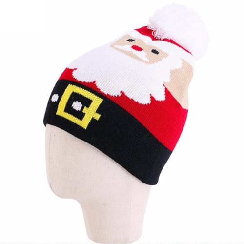 Unisex Weihnachten Beanie Autumn Winter Warm-up Hut Winter Cap Weihnachten Strick Jacquard Hut Santa Elf Rentierhut