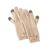 EVGENI Premium Cashmeres Knitted Gloves Featuring Elegant Bows Decoration Fingerless Gloves for Winter Warmth Fashionable
