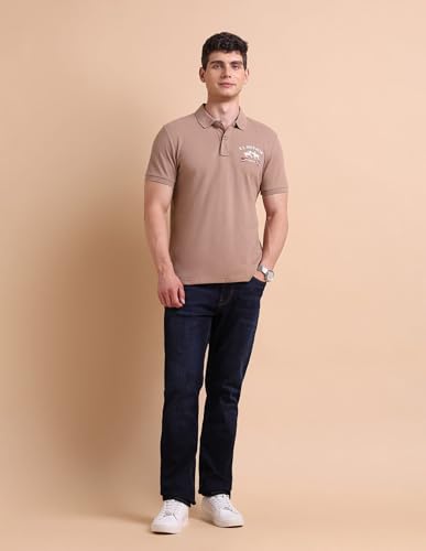 Image of U.S. Polo ASSN. Printed Polo T Shirts for Men - 100% Cotton, Half Sleeves Mens Tshirt