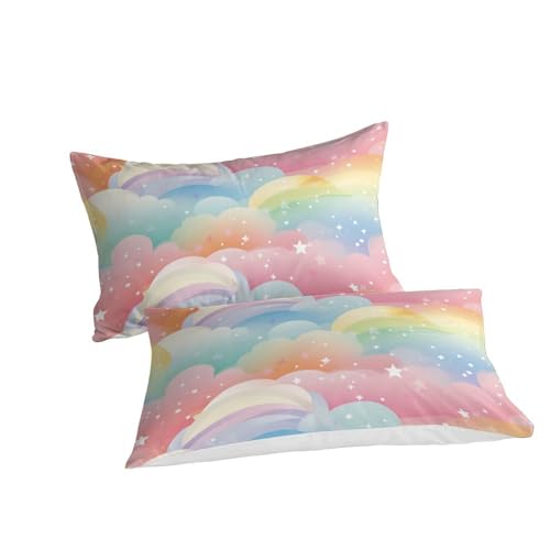Parure de couette microfibre imprimée 3D arc-en-ciel grand confort avec fermeture éclair King - 3