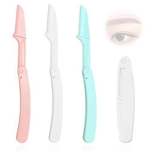 COYUN 3 Piezas Maquinillas de Afeitar Cuchillas de Afeitar Mujer Cuchilla Cejas Rasuradora Mujers Dermaplaning Facial Removedor para El Pelo Fino Maquinilla Afeitar Cejas para Hombres y Mujeres
