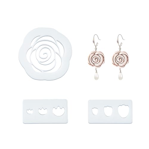 NICENEEDED 3 Pcs Flower Polymer Clay Cutters, Petals Clay Earring Cutters