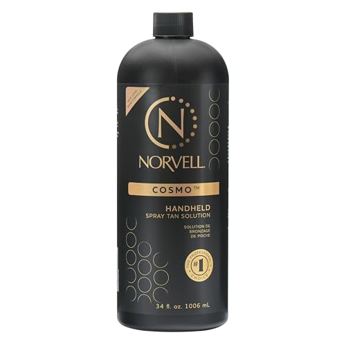 Norvell Spray Tan Solution, Cosmo, Blend of Warm Brown & Cool Violet-Brown Undertones, 34 fl. oz. - Long-Lasting, Handheld Self-Tanning Spray with Tomato Seed Extract, Aloe Leaf