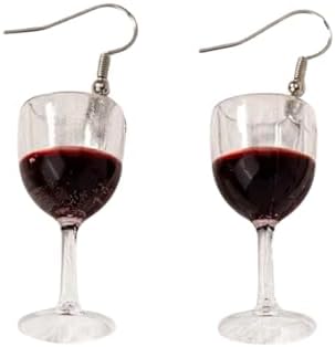 Wine Glass Dangle Earrings, Red Wine Design, Novelty Jewelry image 5