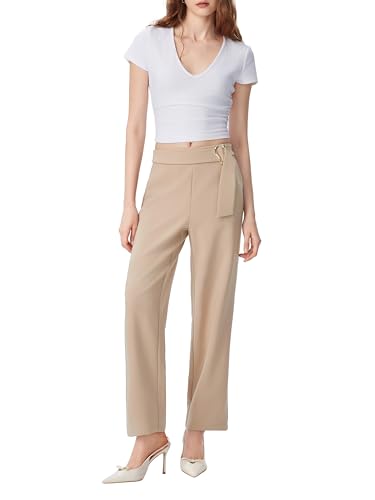 CIDER Women Straight Leg Pants Slacks Business Casual Outfits with Pockets3
