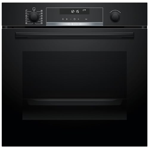 BOSCH - Horno Multifunción Pirolítico, 60 cm, Display LCD con mandos ocultables, Home Connect, Recetas pre-programadas, ClipRails, Serie 6, HBG5780B6