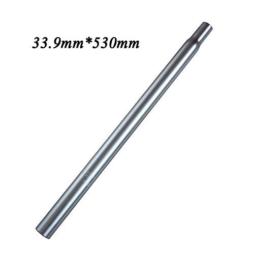 SENQI Bicycle mountain bike seat post aluminum alloy seat tube φ25.4/27.2/28.6/30.4/30.8/31.8/33.9 mm×350/450/500/530mm(33.9×530mm Silver) - Image 2