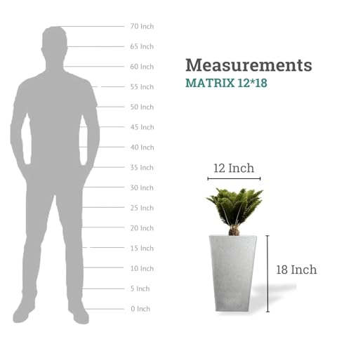 Image of Go Hooked Matrix 18 Inch Big Flower Pot | Outdoor & Indoor Planter for Balcony, Garden & Terrace | Durable Lightweight Decorative Polymer Pot for Live & Artificial Plants (White)