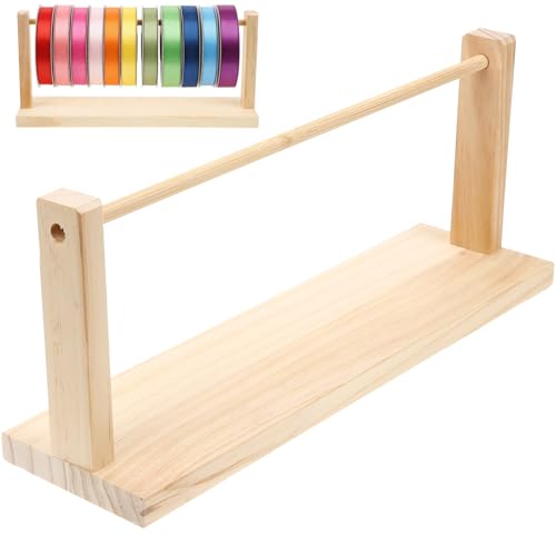 jojofuny Wooden Ribbon Organizer Single Tier Rack Storage Holder