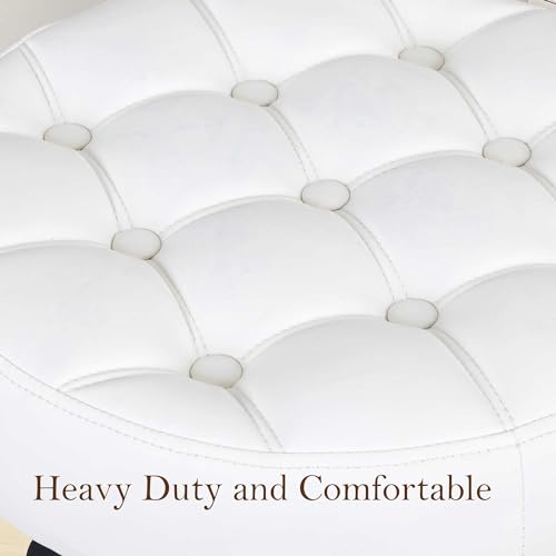 image for Nova Microdermabrasion Vanity Chair Stool Modern Tufted Round Ottoman 
