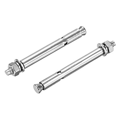 Image of 5 Pcs M6 x 100mm 304 Stainless Steel Expansion Bolt External Hex Expansion Screw Bolt Sleeve Anchor，Pool Safety Cover Expansion Bolts，for Concrete