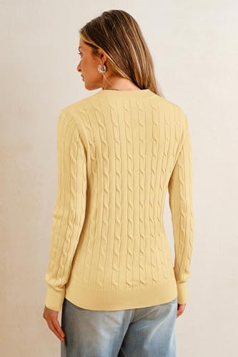 Image of Arach&Cloz Women's Wool Blend Classic Crew Neck Casual Fall Sweaters