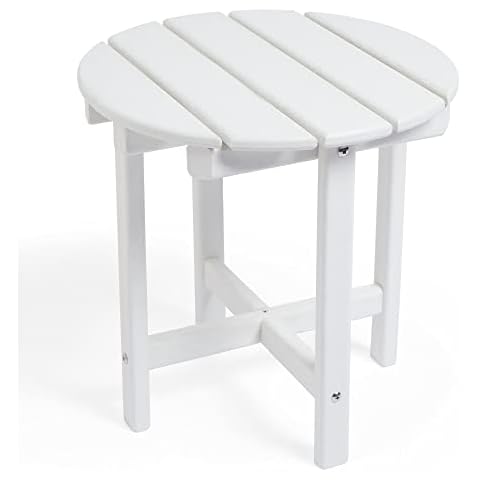 Mesa Auxiliar de jardín VonHaus Blanca Cover