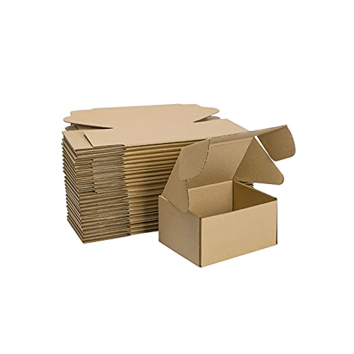MEBRUDY 6x4x3 Inches Shipping Boxes Pack of 25, Small Corrugated Cardboard Box for Mailing Packing Literature Mailer