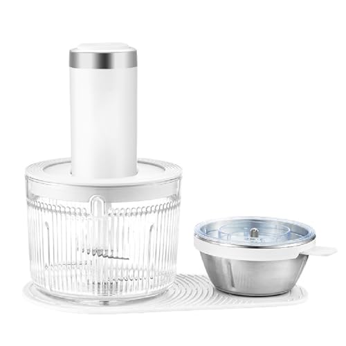 Mini procesador de alimentos eléctrico, máquina para preparar comidas caseras de 250 W, con 4 tazones y 2 cuchillas, multifunción 3 en 1, ideal para picar carne, verduras, ajo y comida para bebés
