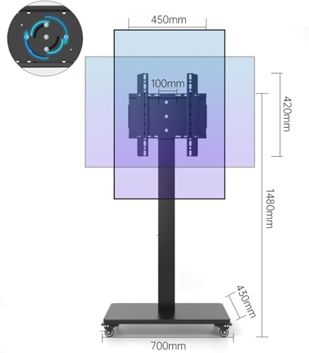 Soporte móvil para TV LCD de piso para 32-65 pulgadas miniatura 3
