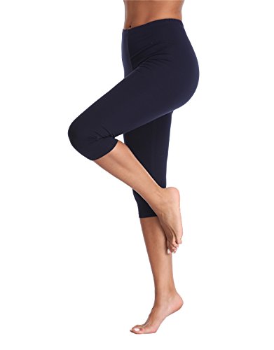 Image of Kotii Women's Lightweight Soft Capri Leggings Crop Leggings 3 /4 Stretch Yoga Pants