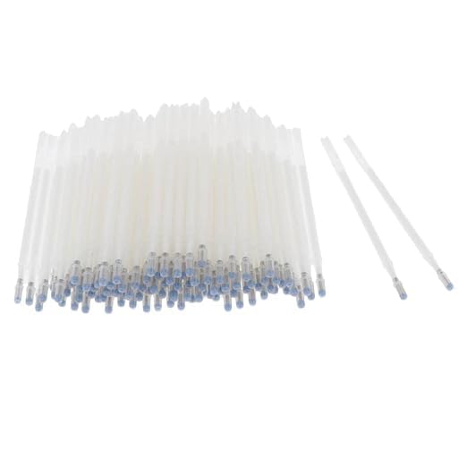Gemsy 50pcs Heat Erasable Fabric Refills Patchwork Marking Sew Pens High Temperature Disappearing Ink Fabric Markers for Embroidery Cross Stitch Hand Craft- White Color 1