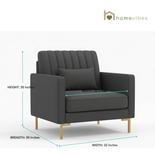 Image of 3+1+1 Seater Velum Fabric Sofa Set for Living Room, Modern Design with High Density Foam, Solid Wood Frame, Ergonomic Comfortable Seating for Home & Office (Dark Grey, 3+1+1) | Soft foam comfort, Strong wood frame