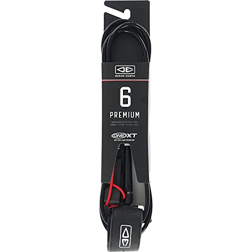 Ocean & Earth One XT Premium Black Surfboard Leash - 6'