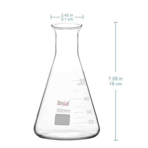 Erlenmeyer Flask 500 ml Flacon en Verre Haute Résistance Jante Robuste - 2