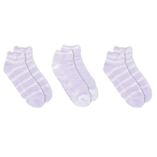 Dr. Scholl's Women's Soothing Spa Gripper Low Cut Socks 3 Pair Pack, Lavender/White, Women's Shoe Size: 4-10 by Dr. Scholl's - Used condition - Image 3