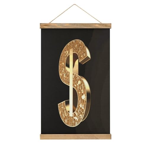 Letrero de dólar dorado para renovar paredes, póster colgante y vintage fácil de instalar