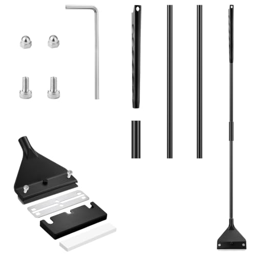 flintronic Raclette Aquarium Grattoir de 62 cm, Grattoir à Algues avec Lames Acier, Tige Amovible et Mini Clé