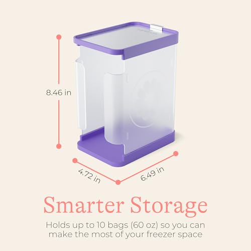 Lansinoh Breastmilk Storage Container with Quick-Freeze Tray, Stores up to 10 Breast Milk Bags, Made Without BPA/BPS, Includes 5 Milk Bags