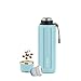 Bouteille de sport isolée en acier inoxydable de 600 ml avec tasse, acier inoxydable à double paroi, froid 24 heures et thermos 24 heures, bleu