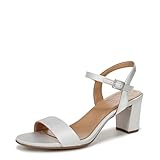 Naturalizer Womens Bristol Heeled Sandal White Satin 8.5 M