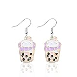 MYOSPARK Bubble Tea Cat Earrings - Bubble Lover Gift Cat Charm Earring for Women