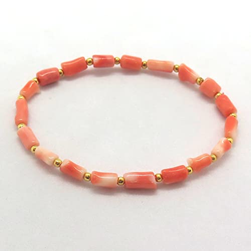 国産　天然　桃珊瑚 コーラルあげは] 宝石 天然 桃 珊瑚 ブレスレット 無染色 (BT9
