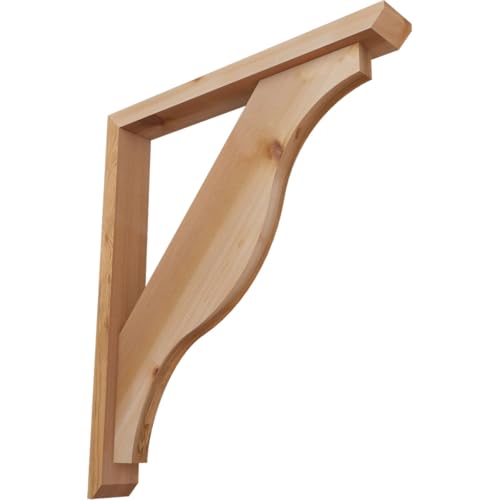3 1/2"W x 26"D x 30"H Funston Slat Smooth Bracket w/Offset Brace, Western Red Cedar