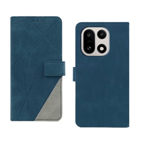 Image of amazon basics OnePlus 15 5G Flip Cover | Card Pockets Wallet & Stand | Flip Cover for OnePlus 15 5G (Blue with Grey)