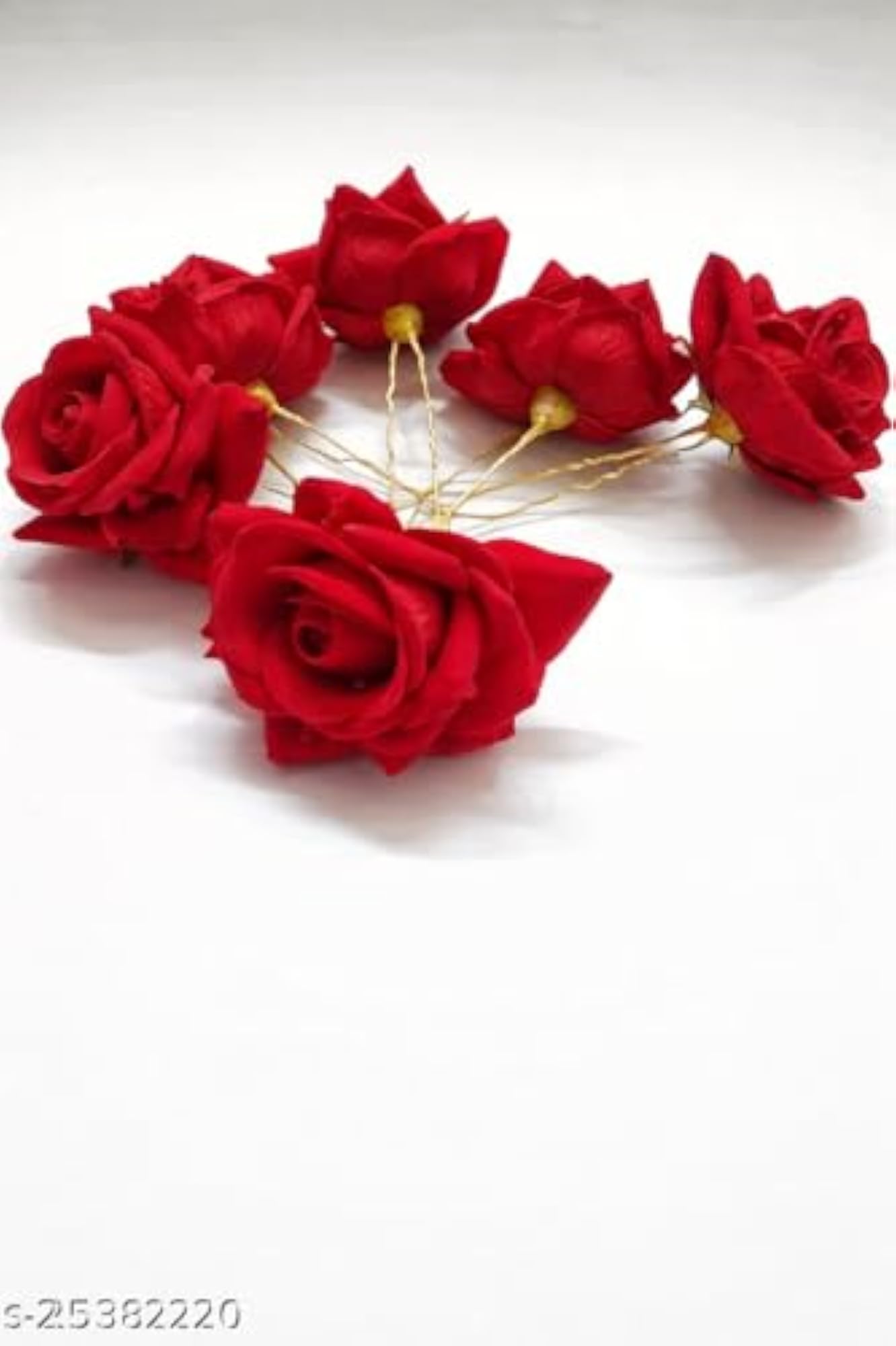 Decorative Red Rose Hair Pins, Artificial Flower Clips