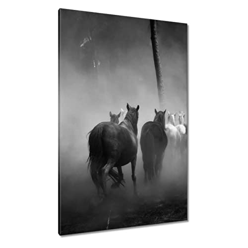 Tableau chevaux sauvages sur toile 80x120 cm décoration murale grand format