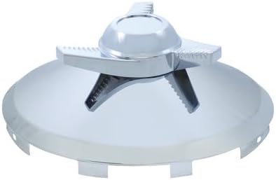 United Pacific 10162 Axle Hub Cap, Front, Universal, Chrome, with 3 Bar Right Swing Spinner, 7/16" Lip
