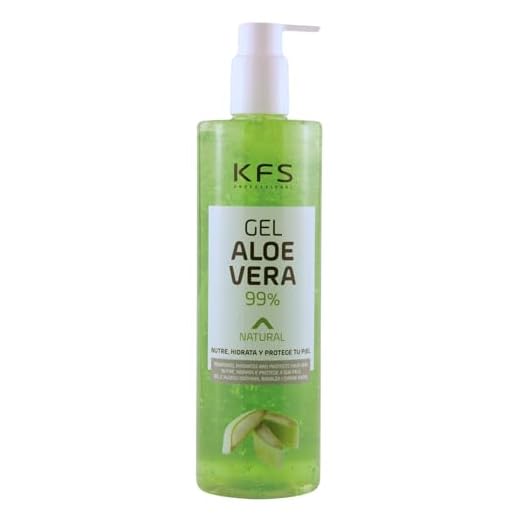 KFS Aloe Vera puro gel natural. 500 ml. Absorción inmediata y agradable textura no grasa. Nutre, hidrata, y refresca tu piel. Excelente tras depilación. After sun (500ml, Aloe vera)