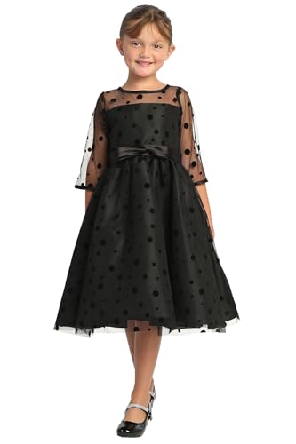 Made in USA - Girls Black Dress - Black Flower Girl Dress - Black Christmas Dress Girls - Vestido Negro para Niña