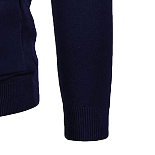 JEShifangjiusu Men's Cotton Cardigan Sweater Button Down V Neck Basic Knitted Sweater Lightweight Loose Fit Cardigan Overcoat, Dark Blue, XX-Large3